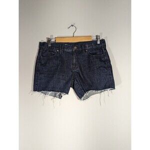 Madewell Shorts Women Size 29 Blue Dark Wash Denim Mid Rise Cut-Off